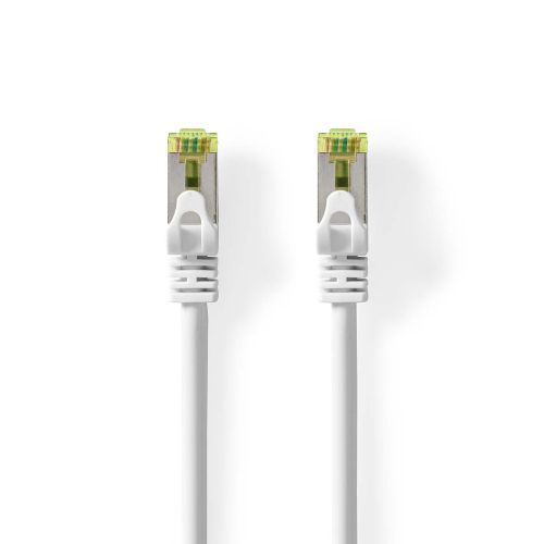 Cavo di rete CAT7 | S / FTP | RJ45 maschio | RJ45 maschio | 2.00 m | Snagless | Tondo | LSZH | Bianco | Label