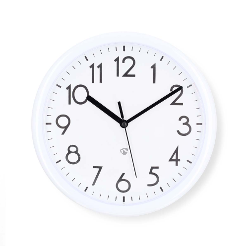 Orologio da parete | Diametro: 220 mm | Plastica | Bianco