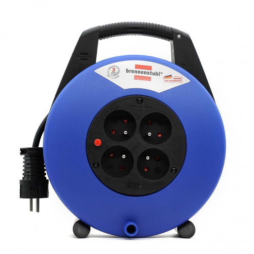 Avvolgicavo Vario Line 4 volte Nero / Blu 10,0 m H05VV-F 3G1.5 TYPE E