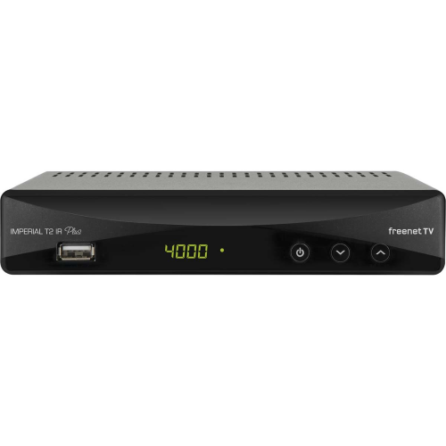 Ricevitore T2 IR Plus DVB-T2 con sistema di decodifica Freenet TV integrato (inclusi 3 mesi di Freenet TV) Nero