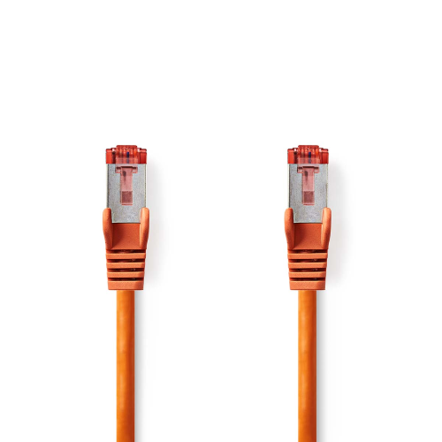 Cavo di rete CAT6 | RJ45 maschio | RJ45 maschio | S / FTP | 10.0 m | Tondo | LSZH | Arancia | Label