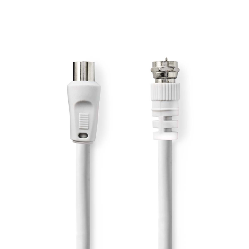 Cavo satellitare e per antenna | F maschio | IEC (Coassiale) Maschio | Placcato nickel | 75 Ohm | Doppio schermo | 3.00 m | Tondo | PVC | Bianco | Label