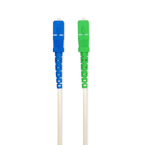 Cavo patch in fibra di vetro | SMF (Single Mode Phase) | SC/APC | SC/UPC | 100 Gbps | 2.00 m | Bianco | Gift Box with Euro Lock