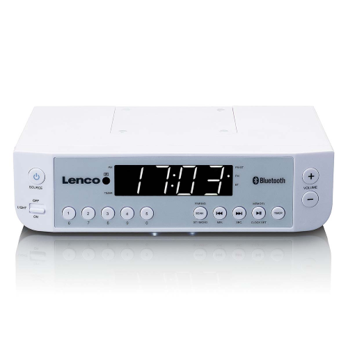 Radio da cucina FM con Bluetooth® Illuminazione a LED e timer Bianco