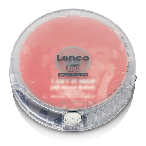 Lettore CD portatile con antiurto Trasparente