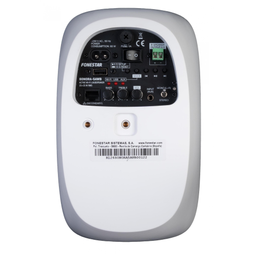 CASSE BOX 2 VIE 1-ATTIVA 1-PASSIVA WI-FI 2X25w SUPPORTO A MURO BIANCA GESTIONE VIA APP ANDROID - IOS - WINDOWS - MAC