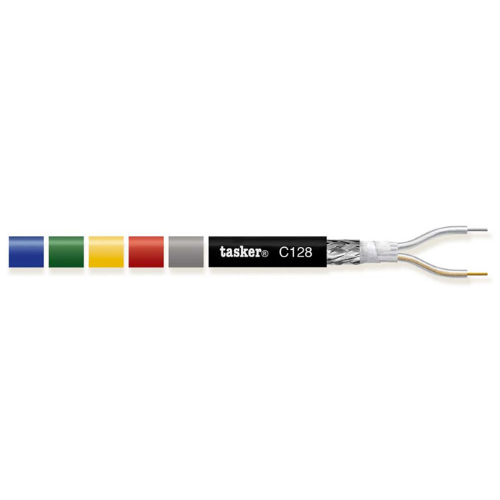 Câble en bobine de microphone 2x0,35 mm gris 1 mt