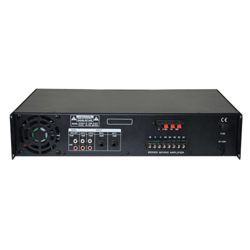 AMPLIFICATORE PA ALTA POTENZA 160w 220v 70/100v 4/8/16ohm 5 ZONE - 2IN AUX - 3IN MIC