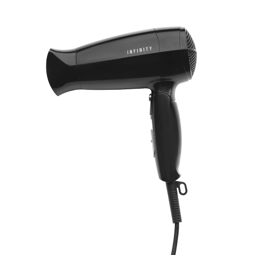 Asciugacapelli con manico pieghevole 1600W Nero