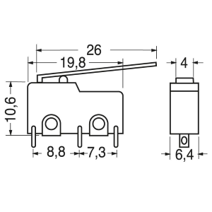 MICRO SWITCH A LEVA FINE CORSA 3A 125V TERMINALI A SALDARE