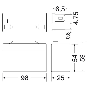 BATTERIA PIOMBO 6V  1.3 Ah 