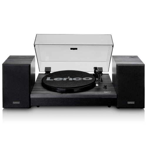 Giradischi con Bluetooth® e due diffusori esterni Nero
