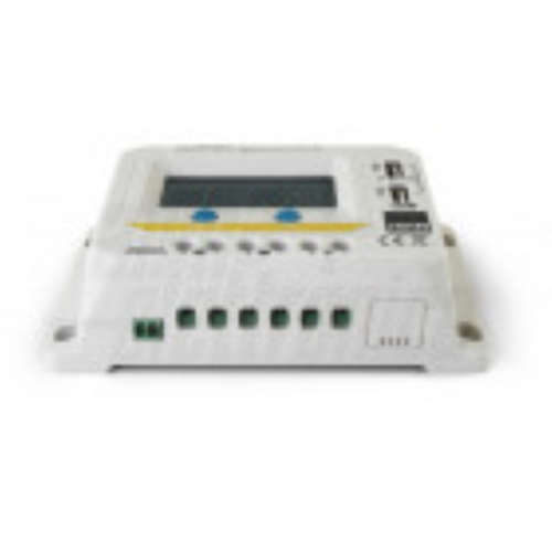 REGOLATORE DI CARICA PWM 12-24V 10A CON 2 PORTE USB E DISPLAY E CREPUSCOLARE