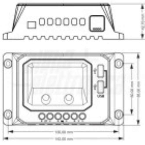 REGOLATORE DI CARICA PWM 12-24V 10A CON 2 PORTE USB E DISPLAY E CREPUSCOLARE