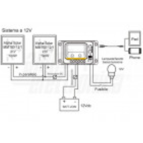REGOLATORE DI CARICA PWM 12-24V 10A CON 2 PORTE USB E DISPLAY E CREPUSCOLARE