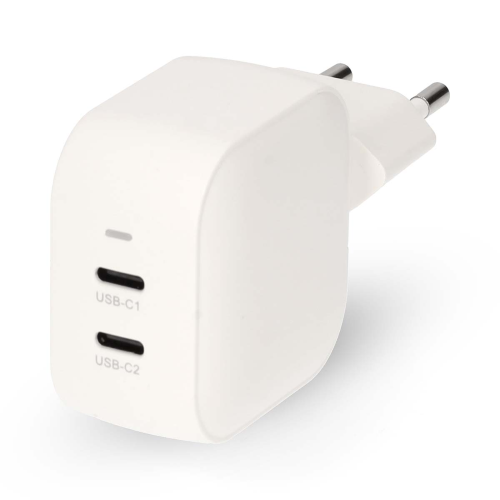Caricabatterie da muro | 35 W | GaN | PD3.0 | Funzione di ricarica rapida | 1.75 / 2.33 / 2.92 / 3.0 A | Numero di uscite: 2 | 2x USB-C™ | Selezione Automatica della Tensione | Bianco