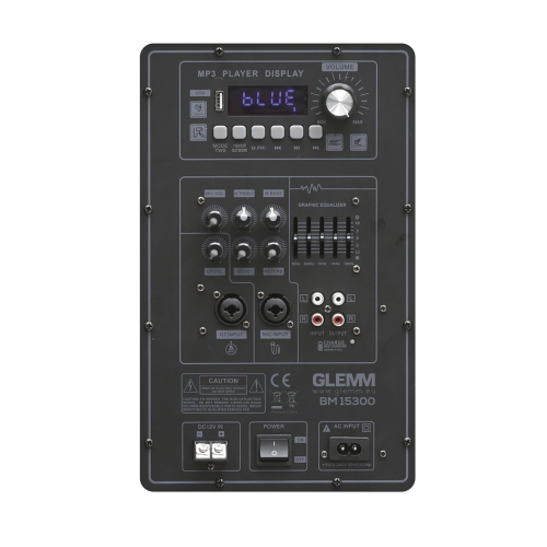 CASSA AMPLIFICATA 15" 2 VIE 300W MAX CON BATTERIA RICARICABILE, MP3 player, SD card, USB, Bluetooth, Telecomando IR. - 2 Radiomicrofono UHF