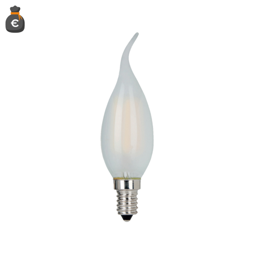 LAMPADINA FIAMMA A LED VETRO FROST 175-250V 4W 450LM 4000K E14