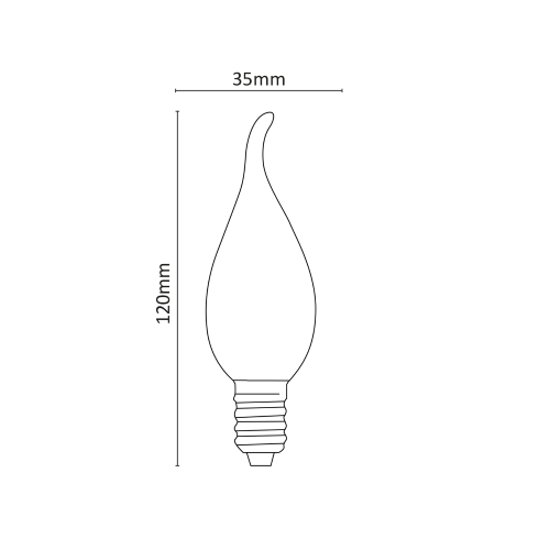 LAMPADINA FIAMMA A LED VETRO FROST 175-250V 4W 450LM 4000K E14