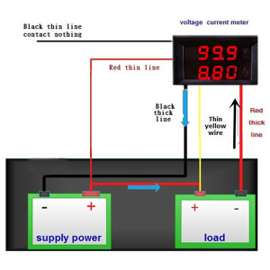 VOLTOMETRO E AMPEROMETRO DA PANNELLO DIGITALE DOPPIO DISPLAY 0-100v 10A CIFRE COLORE ROSSO