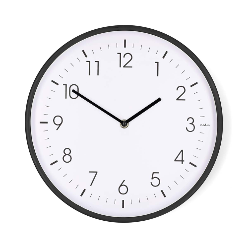 Orologio da parete | Diametro: 300 mm | Plastica | Movimento silenzioso | Nero