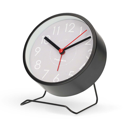 Sveglia analogica da scrivania | funzione snooze | Orologio silenzioso | Nero