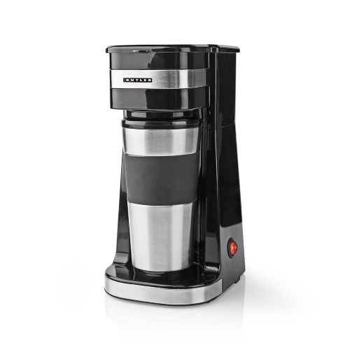 Caffettiera monodose | 0,4 l | 750 W | Tazza da viaggio isolata | Spegnimento automatico | Nero