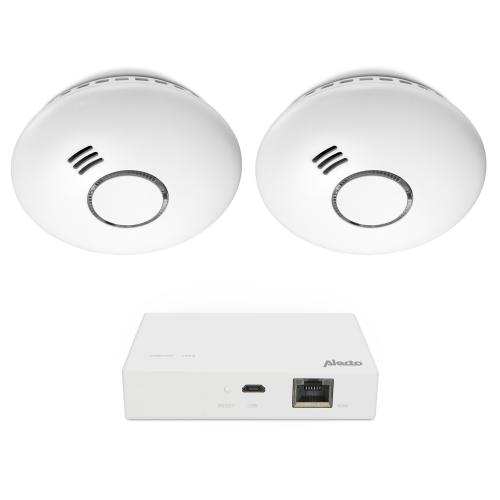 Starter set ponte intelligente Zigbee con 2 rilevatori di fumo intelligenti Zigbee Bianco