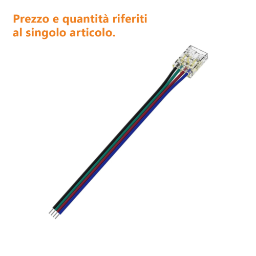 CONNETTORE CON CAVO PER STRISCE LED COB RGB