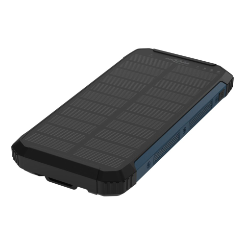 POPWERBANK CON RICARICA WIRLESS DA 5W CAPACITA' 10000mAh CON LECE LED 3W E PANNELLO SOLARE 