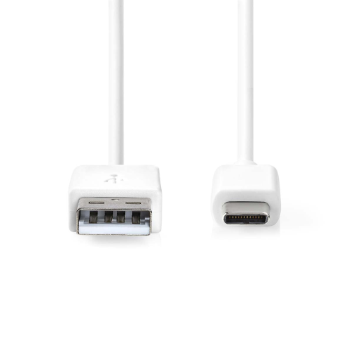 Cavo USB | USB 2.0 | USB-A Maschio | USB-C™ Maschio | 15 W | 480 Mbps | Placcato nickel | 0.50 m | Tondo | PVC | Bianco | Label