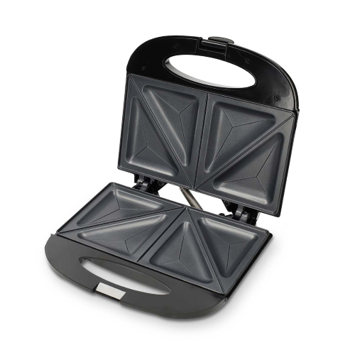 Sandwich Maker | 750 W | Piastre per sandwich | Controllo automatico della temperatura | Rivestimento antiaderente | Nero