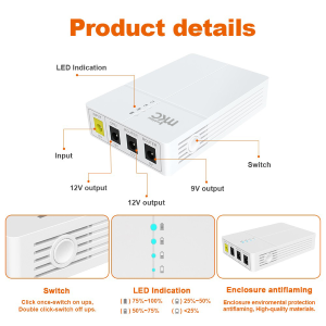GRUPPO DI CONTINUITA' DC 2 USCITE 12V 2A E 1 USCITA 9V1A PER ROUTER, NVR, TELECAMERE ECC. 
