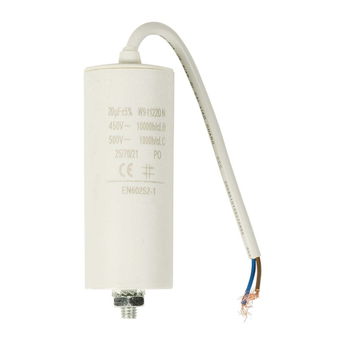 Condensatore | 20 uF | 450 V | Cavo metallico | 10 pz.