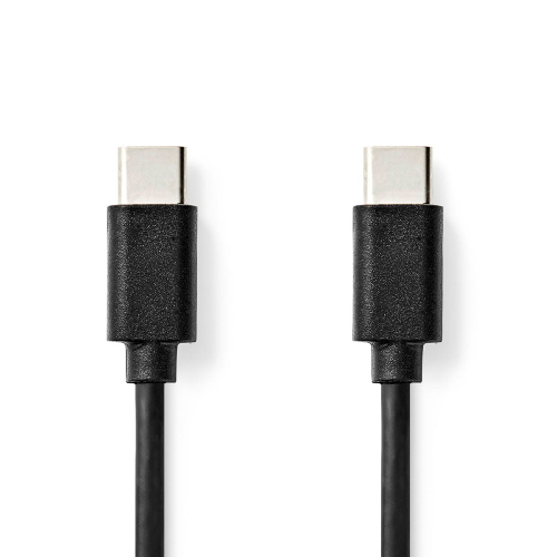 Cavo USB | USB 2.0 | USB-C™ Maschio | USB-C™ Maschio | 60 W | 480 Mbps | Placcato nickel | 2.00 m | Tondo | PVC | Nero | Label