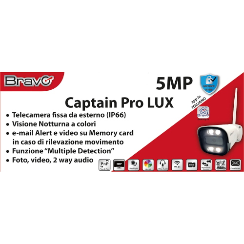 TELECAMERA IP DA ESTERNO WIRLESS O LAN RISOLUZIONE 5MP (2880X1620) INTELLIGENTE APP iOS e Android