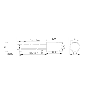 5mm rote LED 3800mcd 12V Direkt