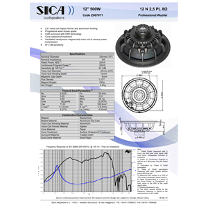 Woofer 320 mm 500W 8ohm Neodimio Sica